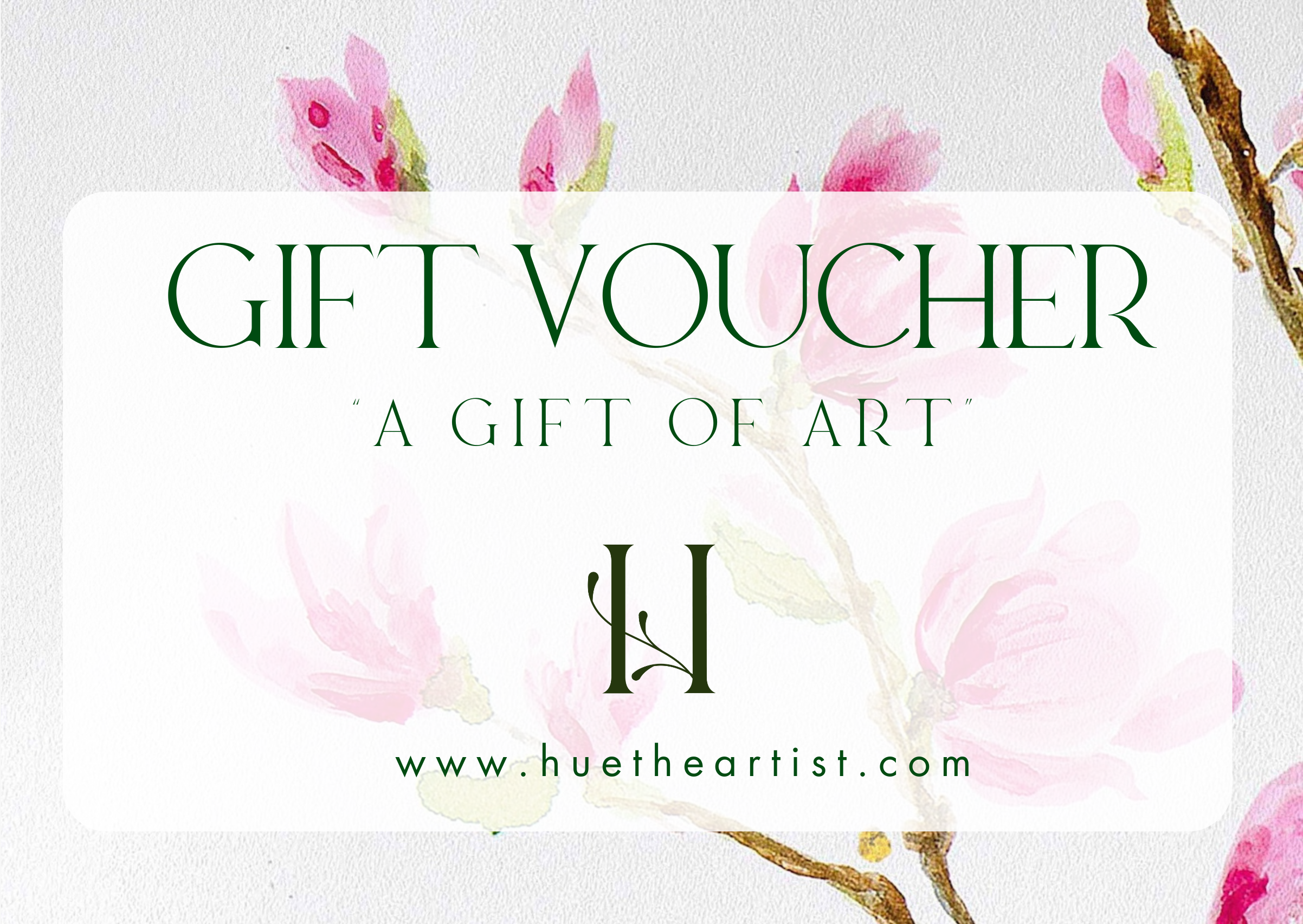 Hue the Artist Gift voucher for purchase of mixed media wall print, limited edition artworks, home decor. 